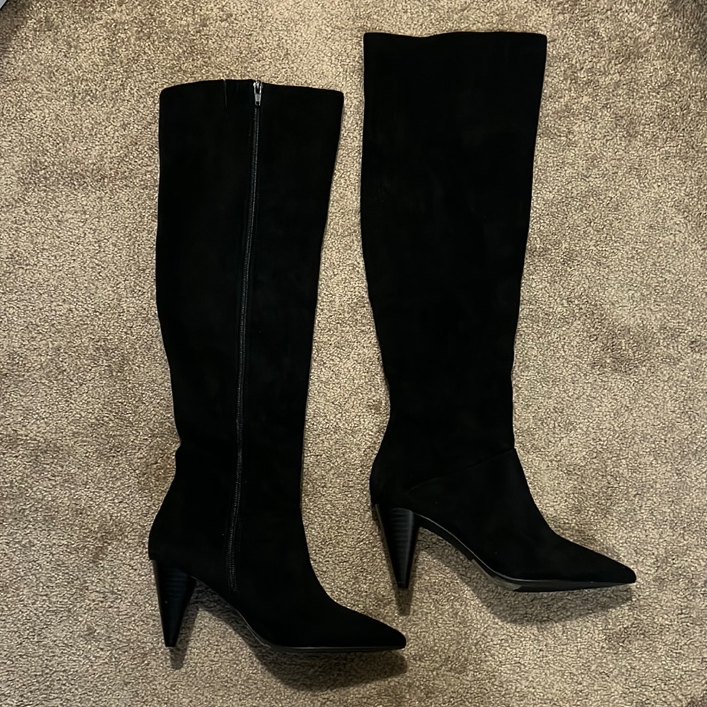 Black suede boots